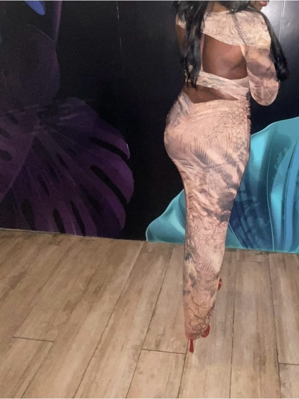 Jaded London Women’s dress Bodycon Maxi Skirt in Blush Snake Print